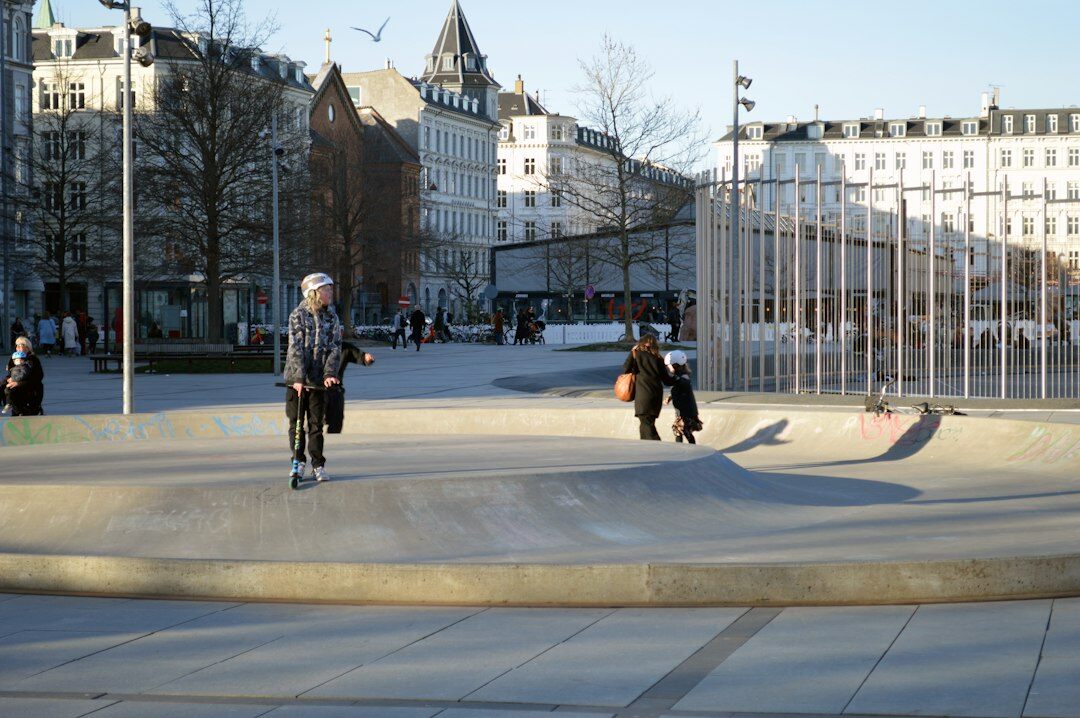 Danish teenager skateboarding in Copenhagen